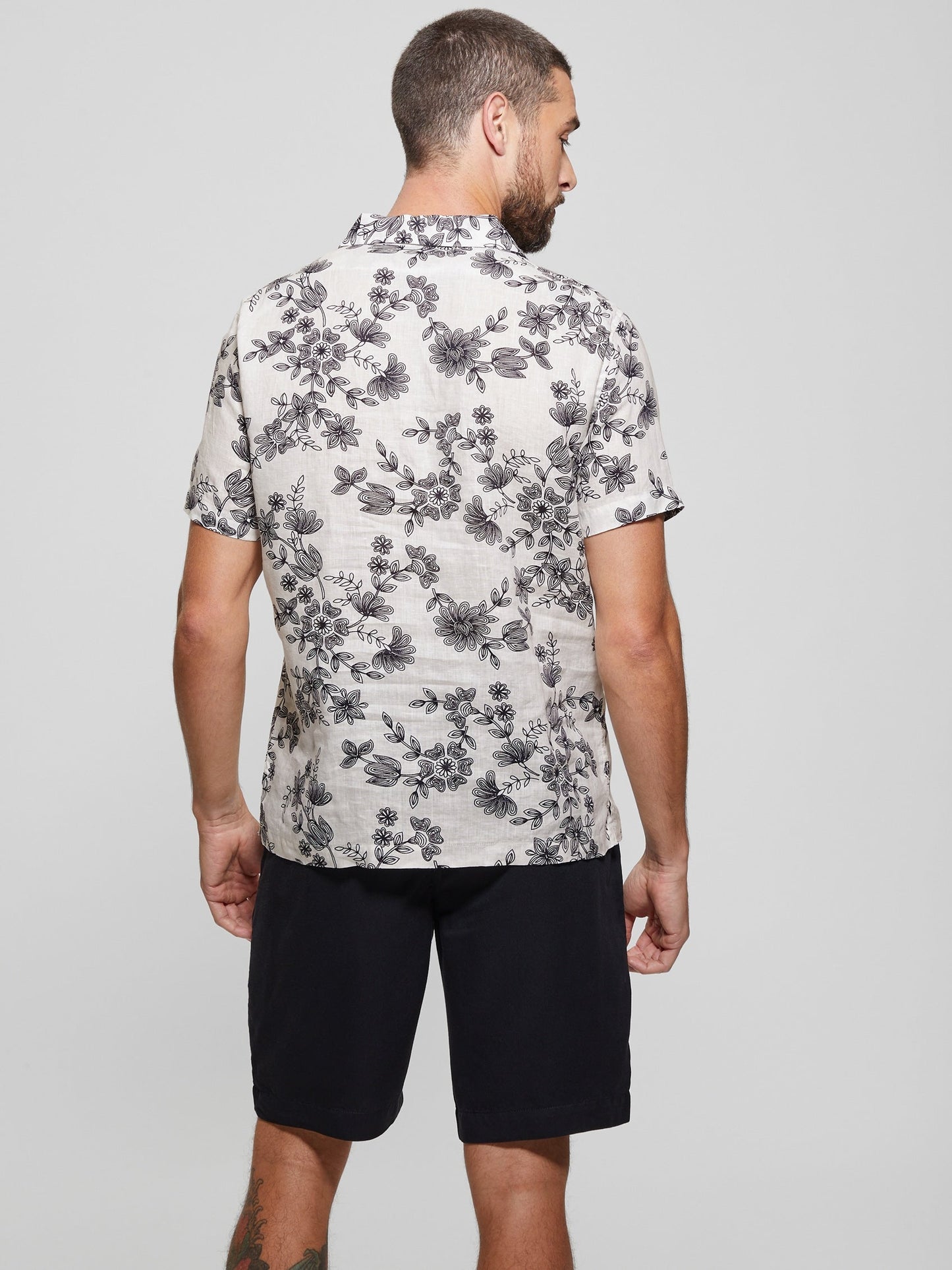 SS LINEN FREEHAND FLORAL SHIRT