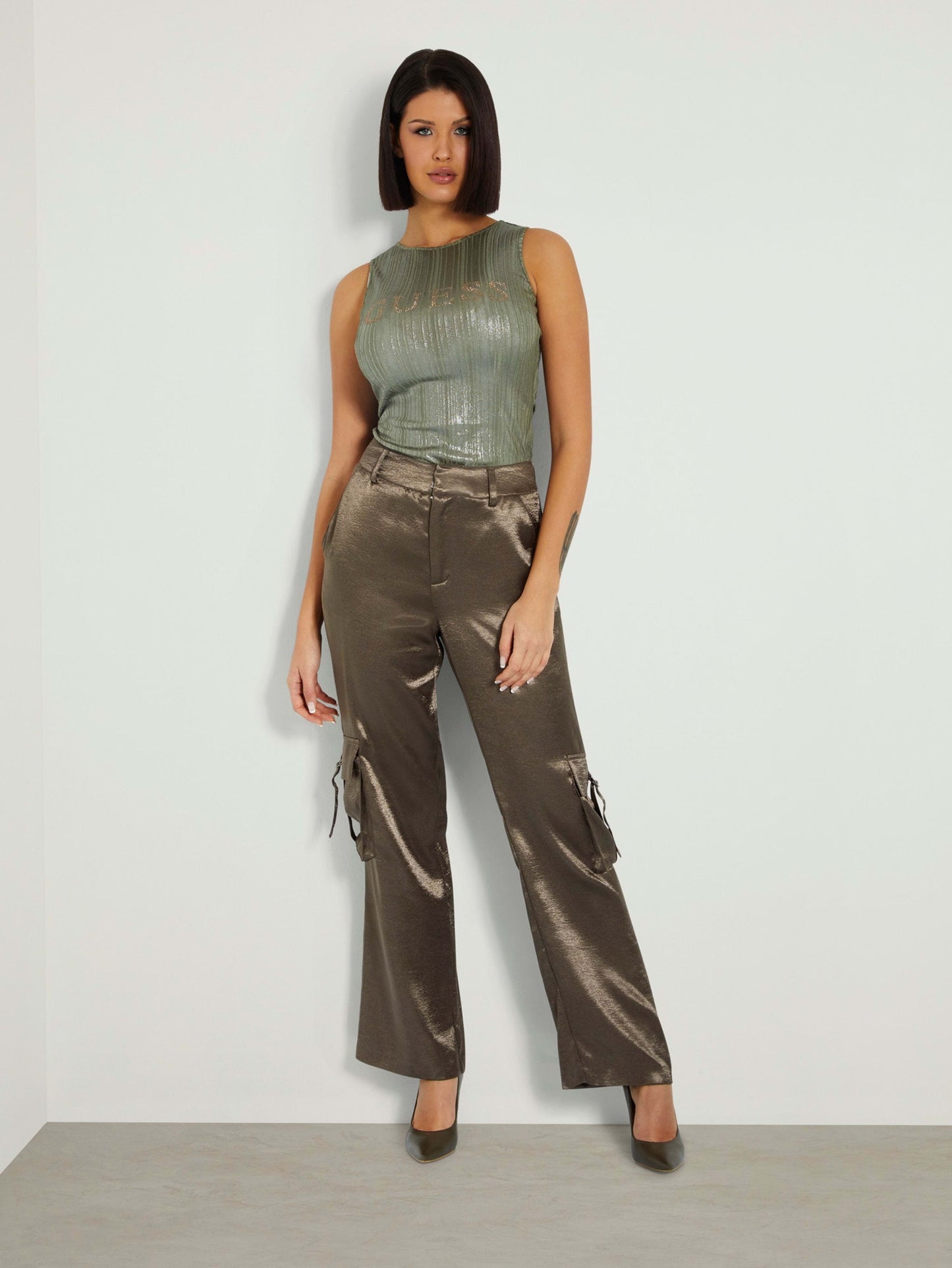 JAMIE SATIN CARGO PANT