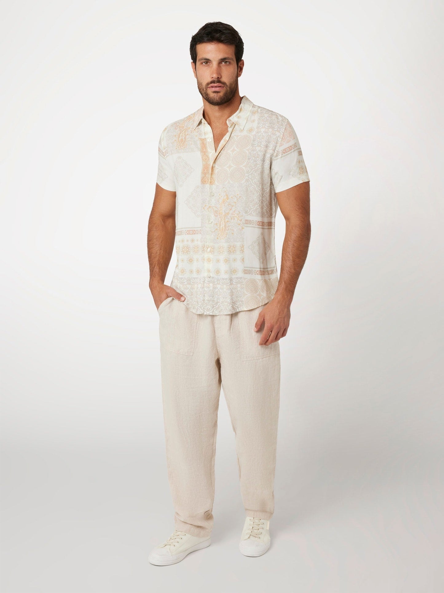 SS ECO RAYON PATCHWORK SHIRT
