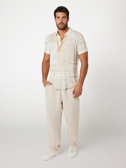 SS ECO RAYON PATCHWORK SHIRT