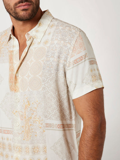 SS ECO RAYON PATCHWORK SHIRT