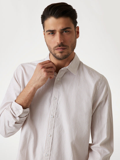LS OXFORD STRIPE SHI