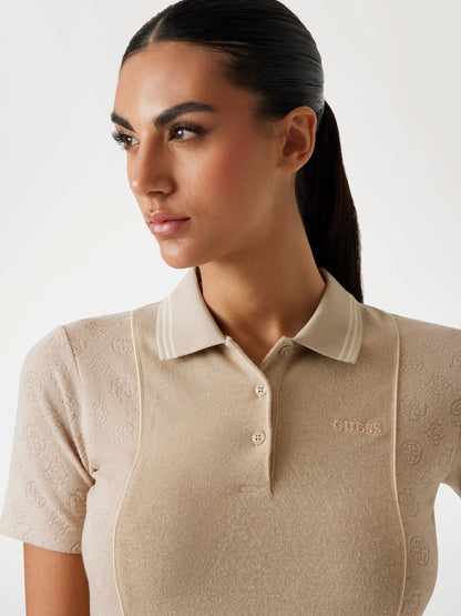 PEONY AOP SS POLO DR