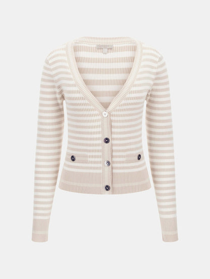 LS MIX STRIPE RIB MARTI CARDI