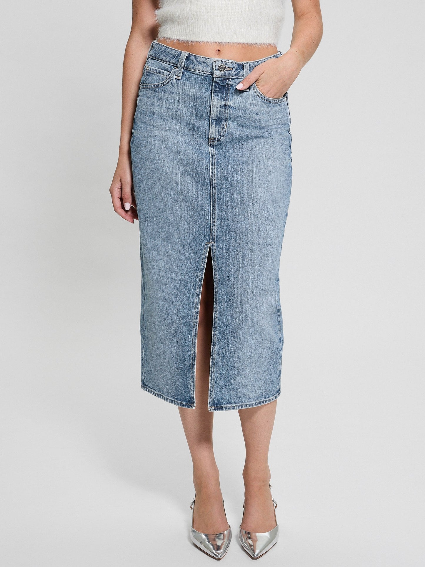 MILA DENIM MIDI SKIR