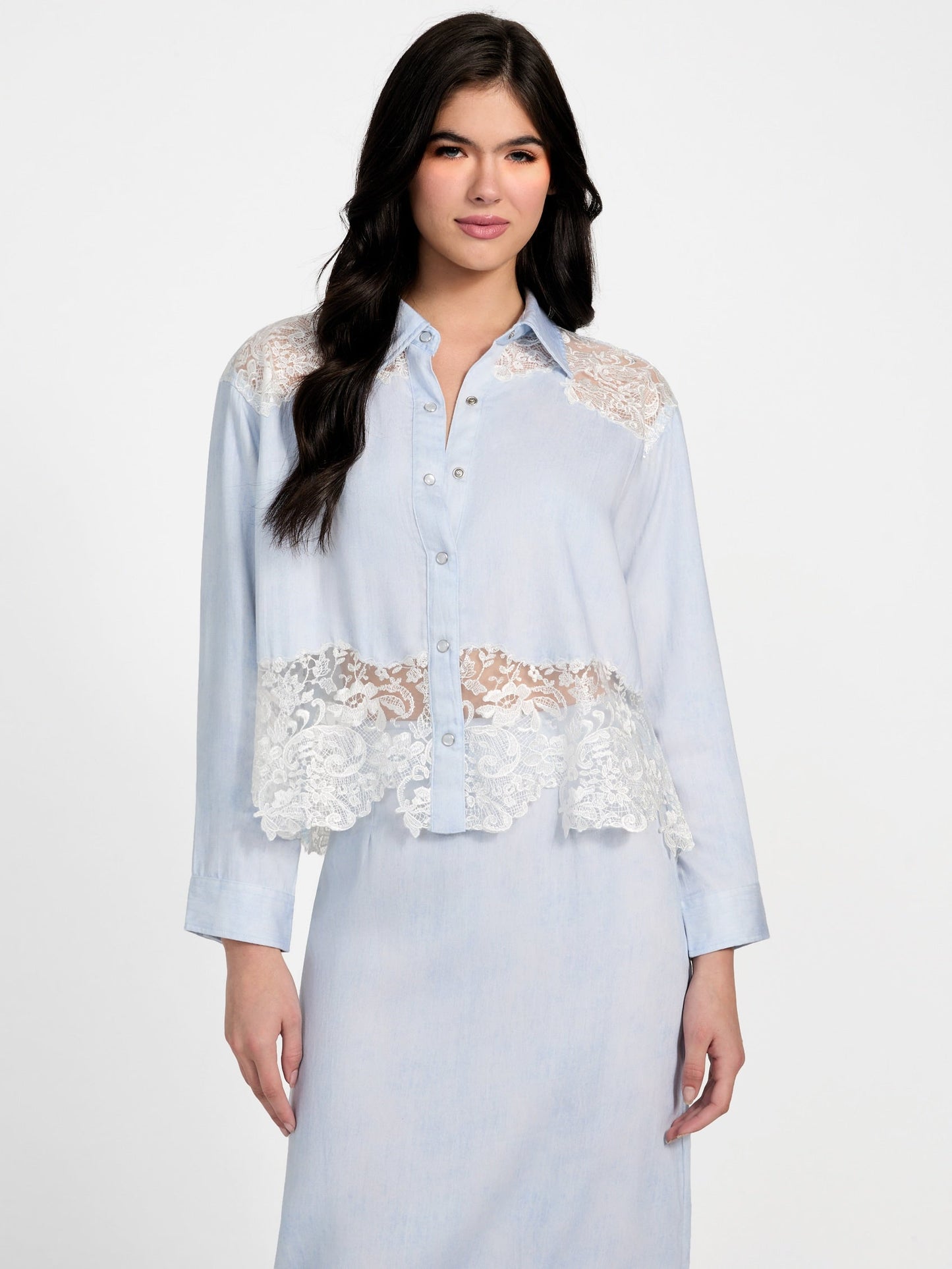 LS EVIE DENIM TOP