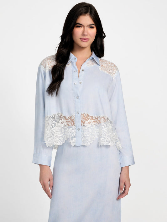 LS EVIE DENIM TOP