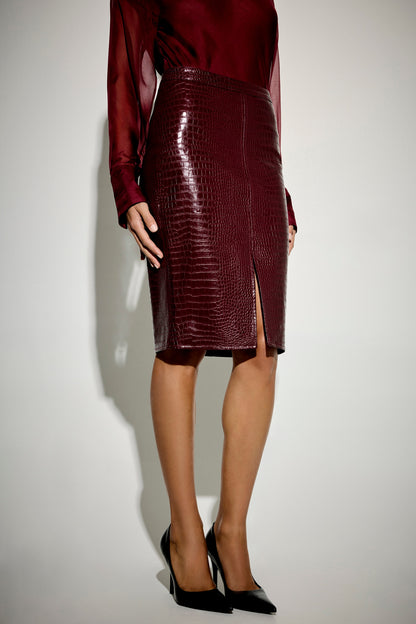 MIDI  PU SKIRT