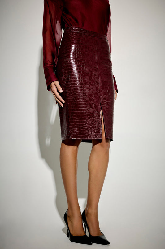 MIDI  PU SKIRT
