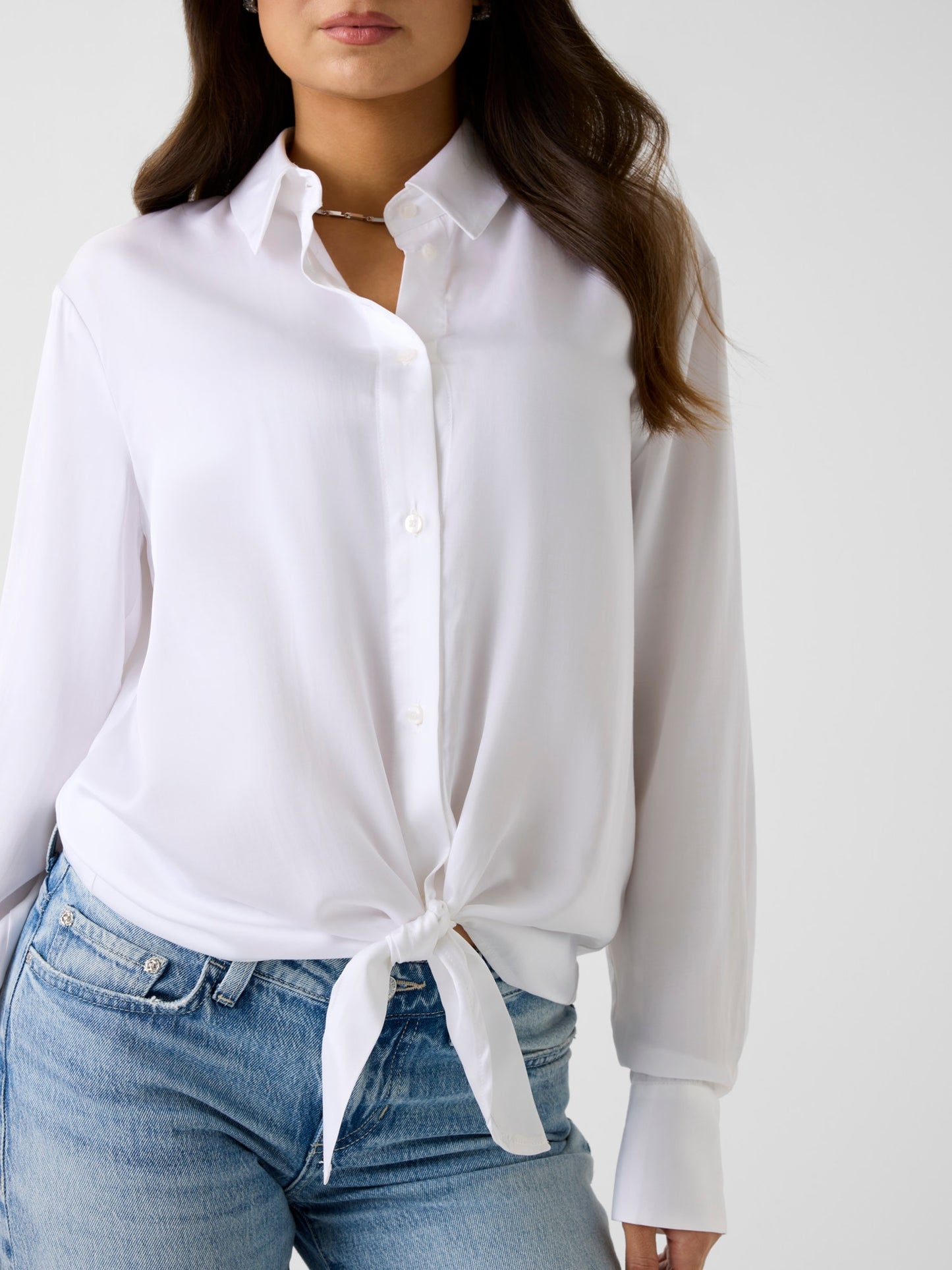LS ISIDE BOW SHIRT