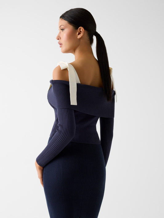 LS OFF SHOULDER RIB