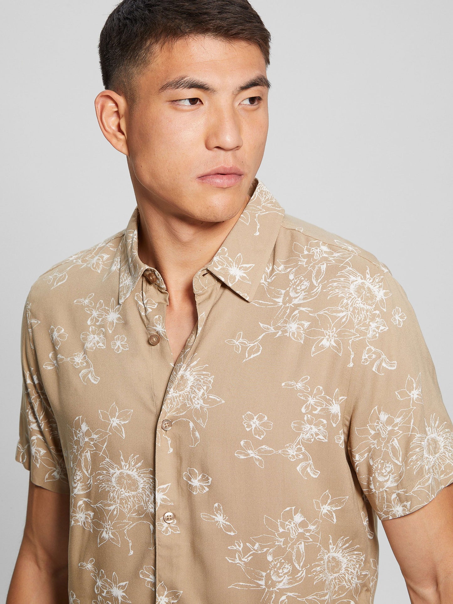 SS ECO RAYON SIENNA FLRL SHIRT