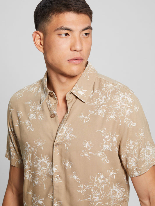 SS ECO RAYON SIENNA FLRL SHIRT