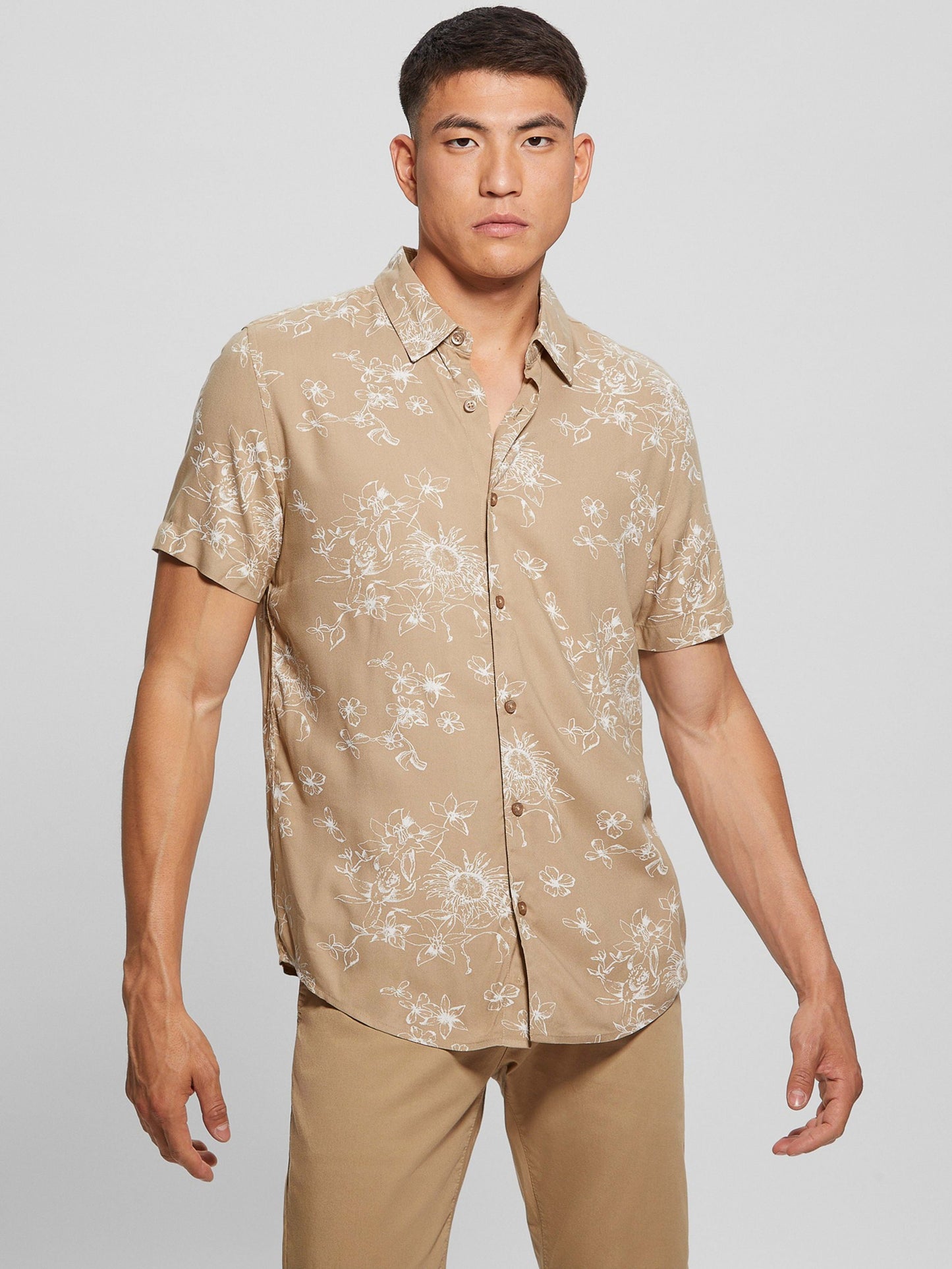 SS ECO RAYON SIENNA FLRL SHIRT
