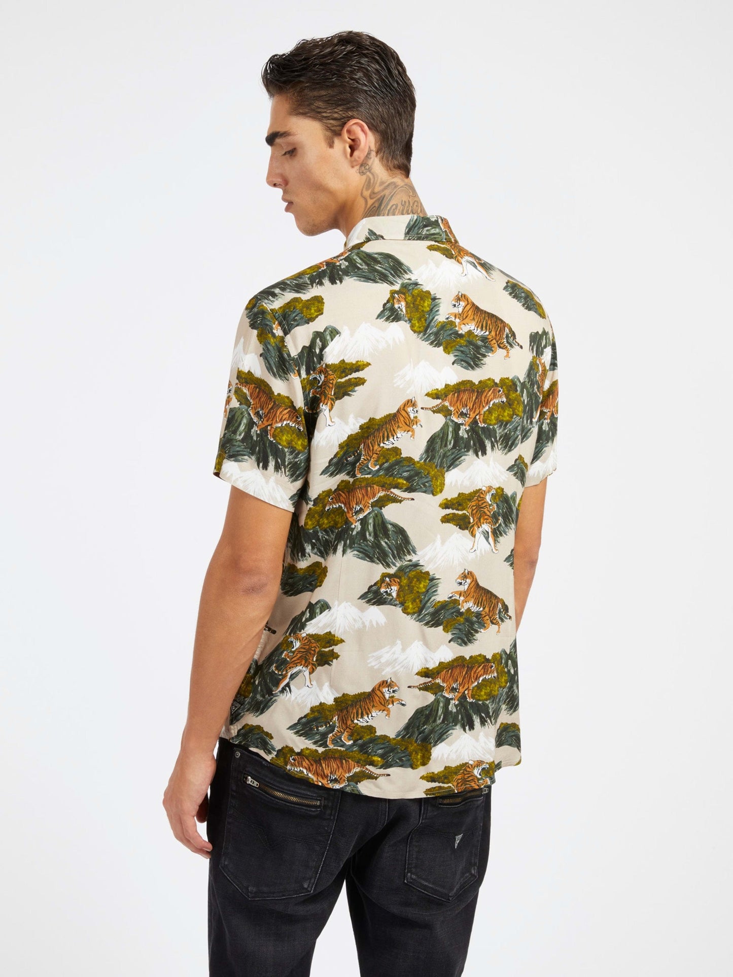 SS ECO RAYON MTN TIGER SHIRT