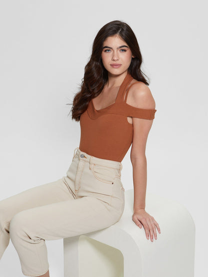 SS CORA RIB COLD SHOULDER TOP